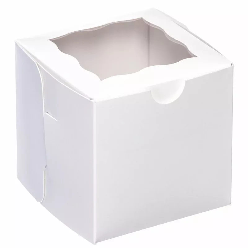 1 Cupcake Box White with window4 x 4 x 4