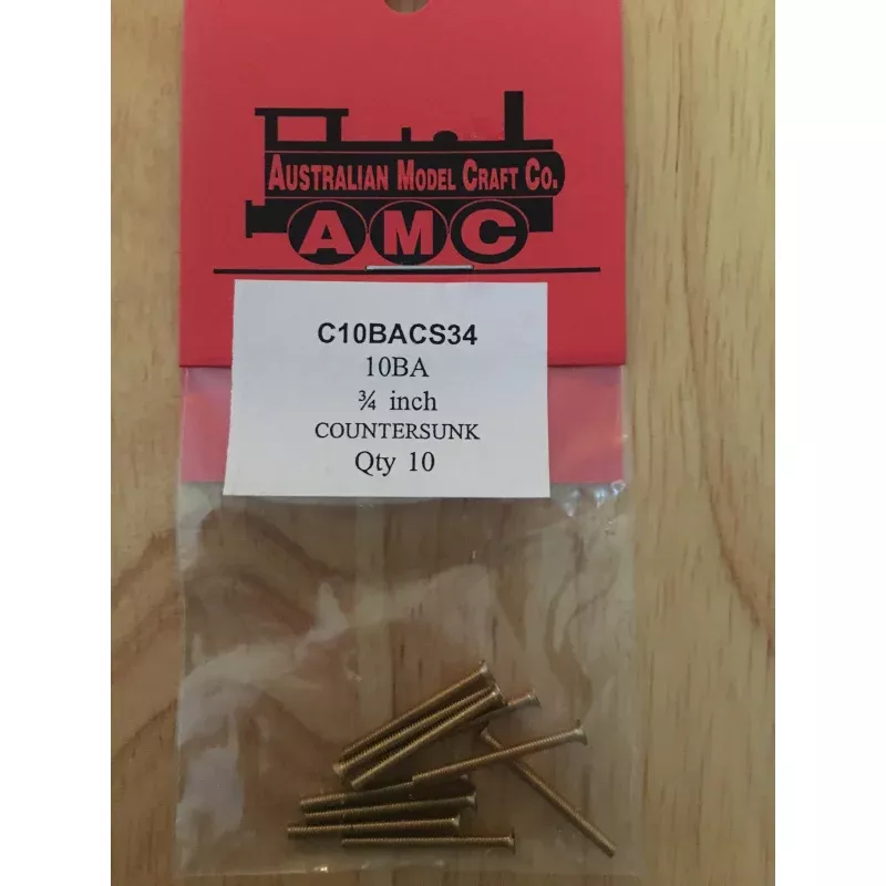 10BA COUNTERSUNK 1/16 inch BRASS SCREWS Qty 10