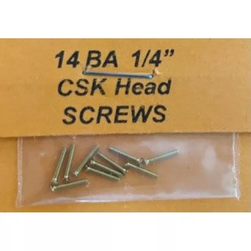 14BA Countersunk 1/4 inch brass SCREWS Qty 10
