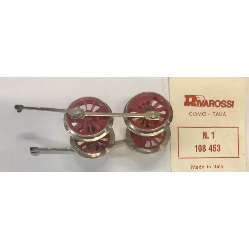 18mm dia, DRIVING SPOKE WHEELS WITH RODS AND GEAR, (1 set) ORIGINAL RIVAROSSI #108 453