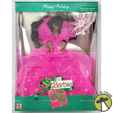 1990 Happy Holidays Special Edition Barbie African American Doll Mattel 4543