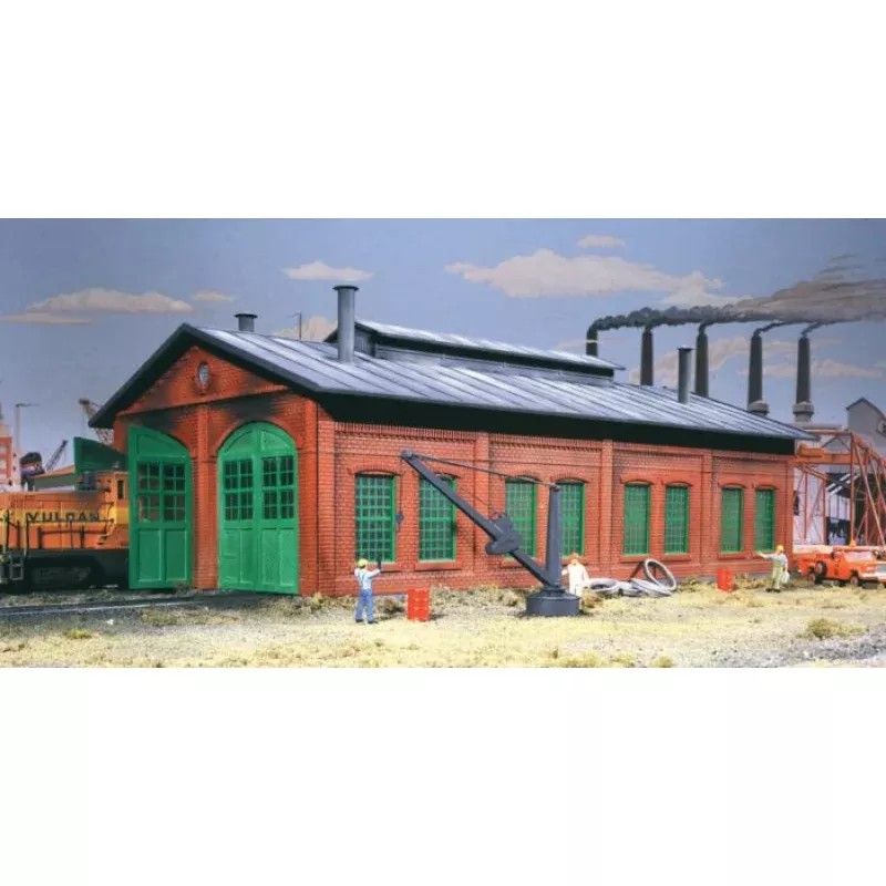 2-Stall Engine house -933-3007 - Kit - 12-3/4 x 7 x 5-1/4 31.8 x 17.5 x 13.1cm - Holds Locos To 11-5/8 29cm HO Walthers: