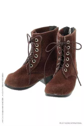 50 Collection Far224 [For 48/50Cm Dolls] 50 Lace-Up Suede Boots Dark Brown