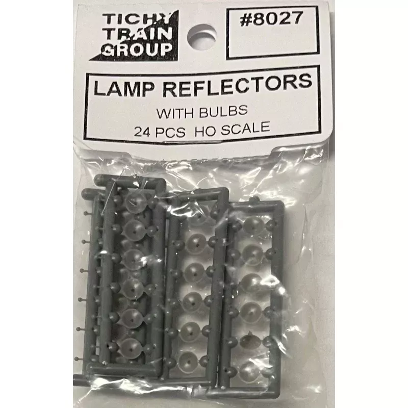 #8027 - HO - TICHY TRAIN GROUP - Lamp Reflectors with bulbs 24pcs