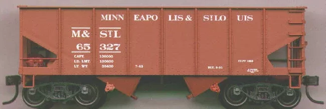 Accurail 2524 HO Scale 55 Ton 2 Bay Open Hopper Kit Minneapolis & St. Louis M&StL