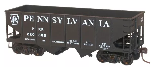 Accurail 2537 HO Scale 55 Ton 2 Bay Open Hopper Kit Pennsylvania PRR