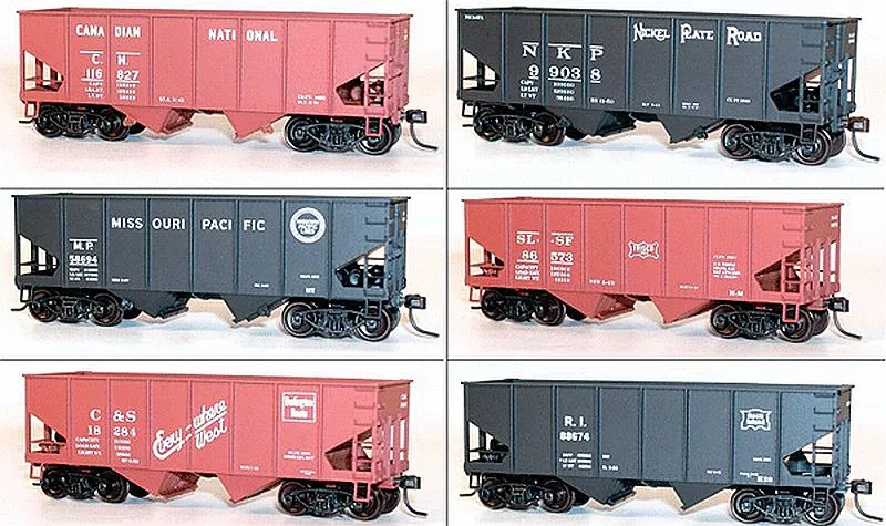Accurail 2670 HO Scale 55 Ton 2 Bay Open Hopper Kit 6 Pack Midwest Roads