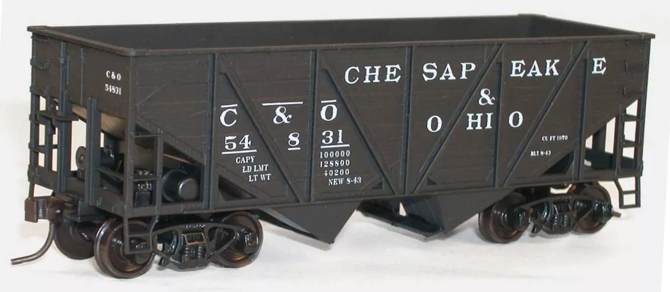 Accurail 27041 HO Scale Wood Side 2 Bay Open Hopper Kit Chesapeake & Ohio C&O