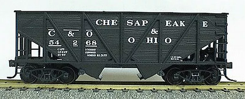Accurail 2764 HO Scale Wood Side 2 Bay Open Hopper Kit C&O 3 Pack