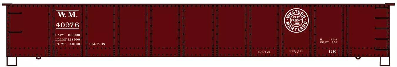 Accurail 3757 HO Scale 41' AAR Steel Gondola Kit Western Maryland WM