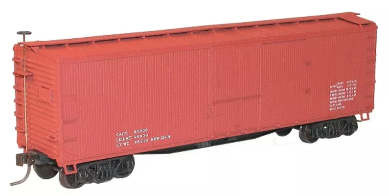 Accurail 4697 HO Scale 40' Double Sheath Boxcar Kit Oxide Red Data Only