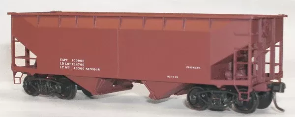 Accurail 7798 HO Scale 50 Ton Offset Side Twin Hopper Kit Data Only Mineral Red