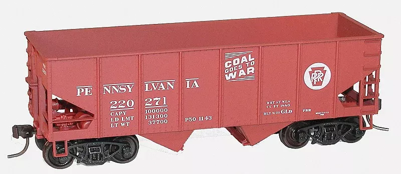Accurail 8042 HO Scale USRA 55 Ton 2 Bay Open Hopper Kit 3 Pack Pennsylvania "Coal Goes to War" PRR