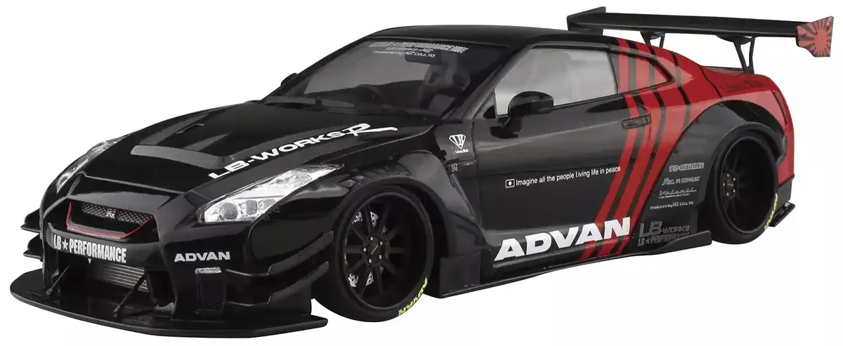 AOSHIMA Liberty Walk 1/24 Nissan R35 Gt-R Type 2 Ver. 2 Plastic Model