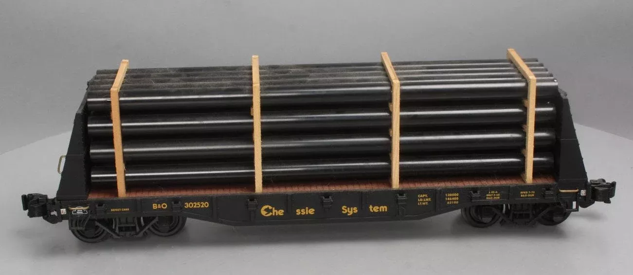 Aristo Craft 46409 G Gauge Bulkhead Flatcar Chessie System B&O 302520