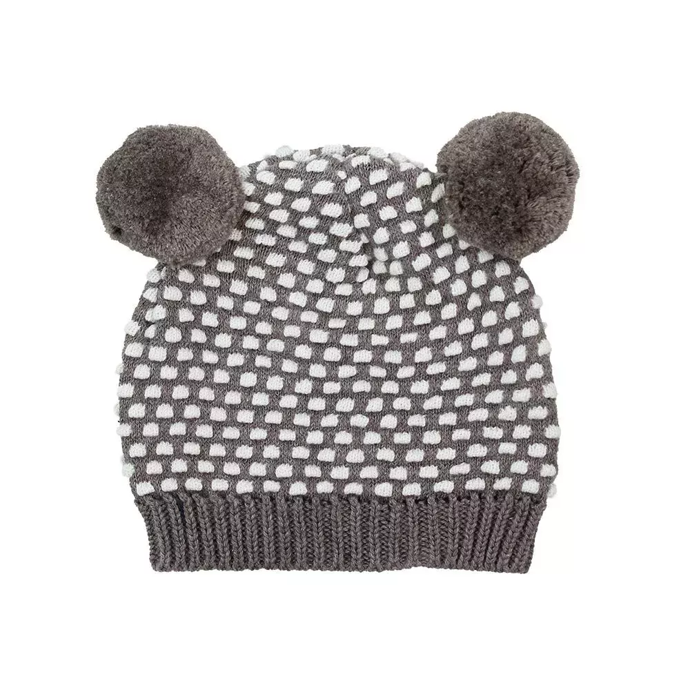 Arkie Waffle Knit Pom Pom Baby Hat
