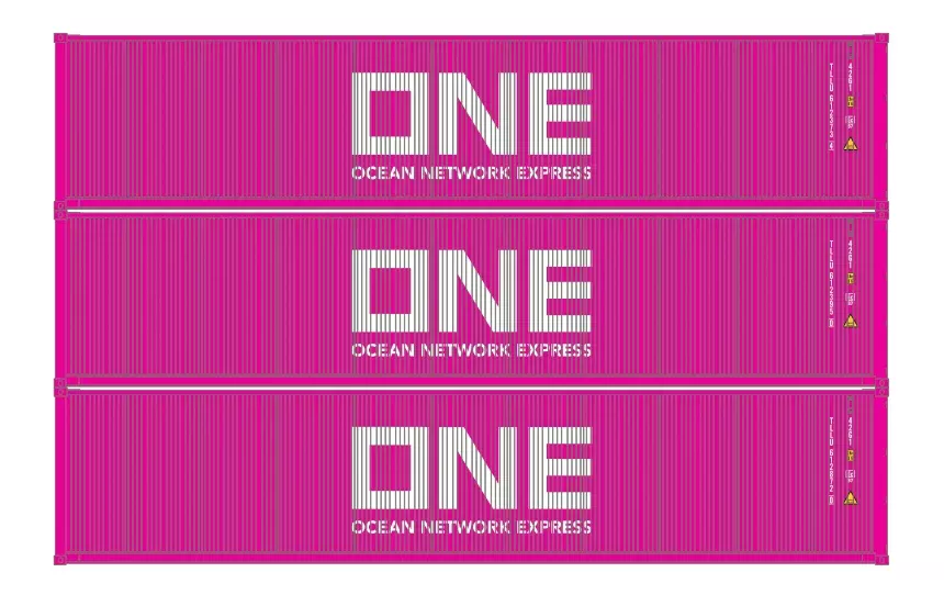Athearn 16388 HO Scale 40' Low Cube Container Ocean Network Express ONE TLLU
