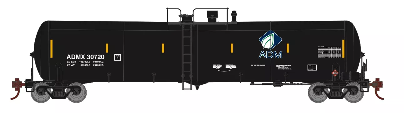 Athearn 18021 N Scale 30,000 Gallon Ethanol Tank Car ADMX