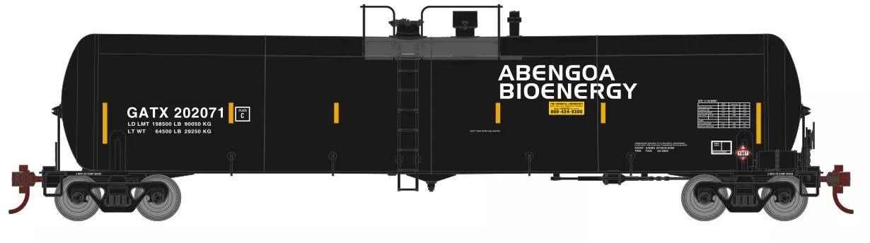 Athearn 18026 N Scale 30,000 Gallon Ethanol Tank Car Abengoa Bioenergy GATX