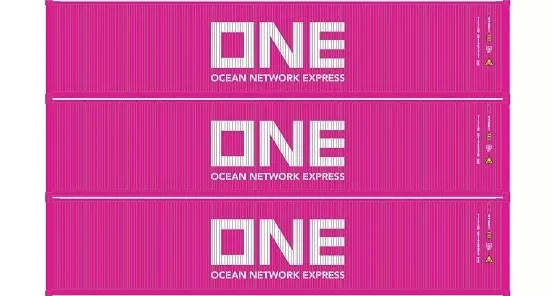 Athearn 20105 N Scale 40' Low Cube Container Ocean Network Express ONE TLLU