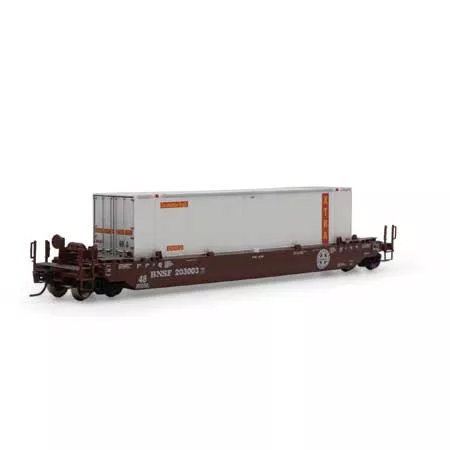 Athearn 3292 N Scale Husky Stack Well Car BNSF with XTRA 48' Container
