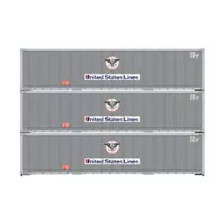 Athearn 63389 HO Scale 40' Smooth Side Container United States Line USLU