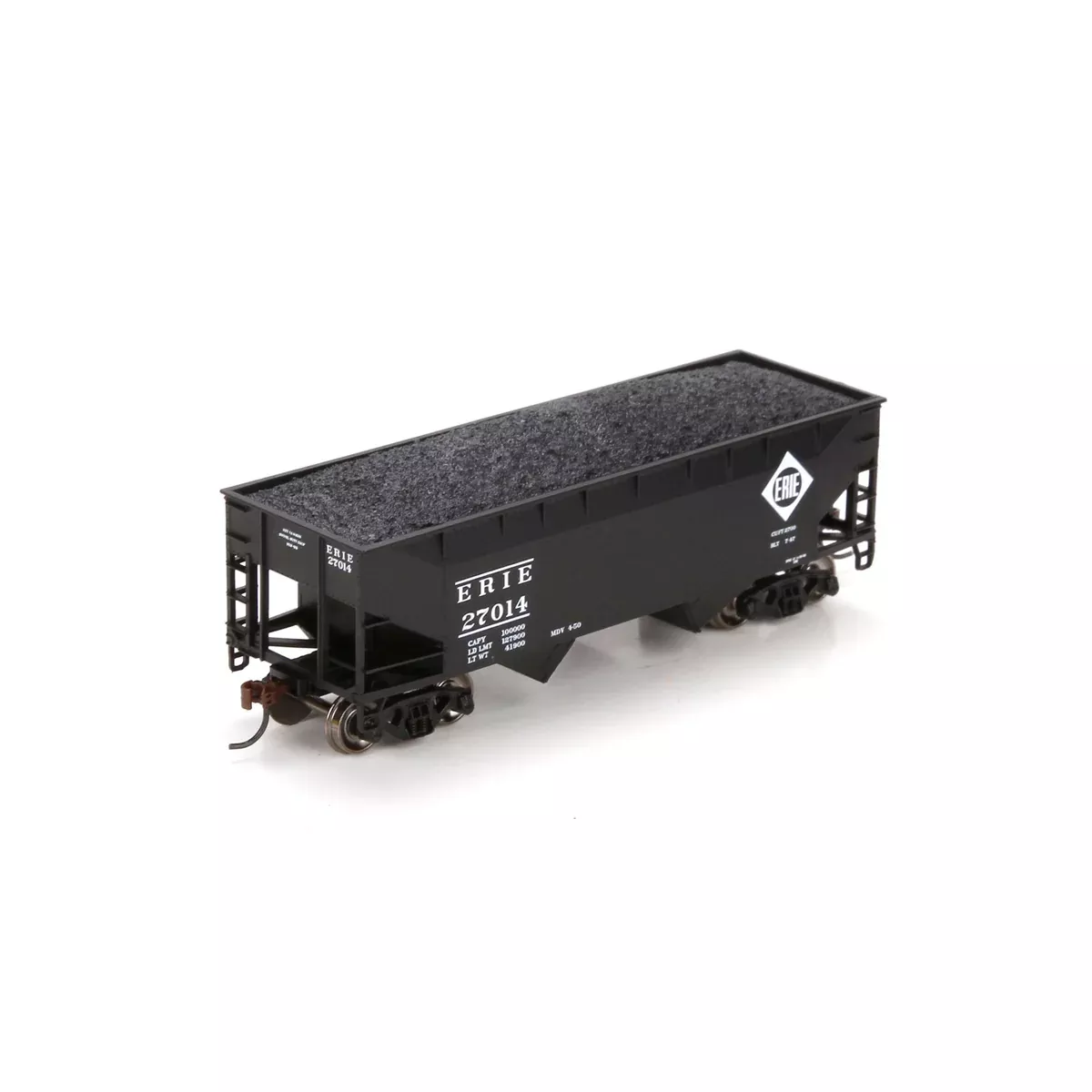Athearn 70215 HO Scale 34' 2 Bay Open Hopper Erie 27014