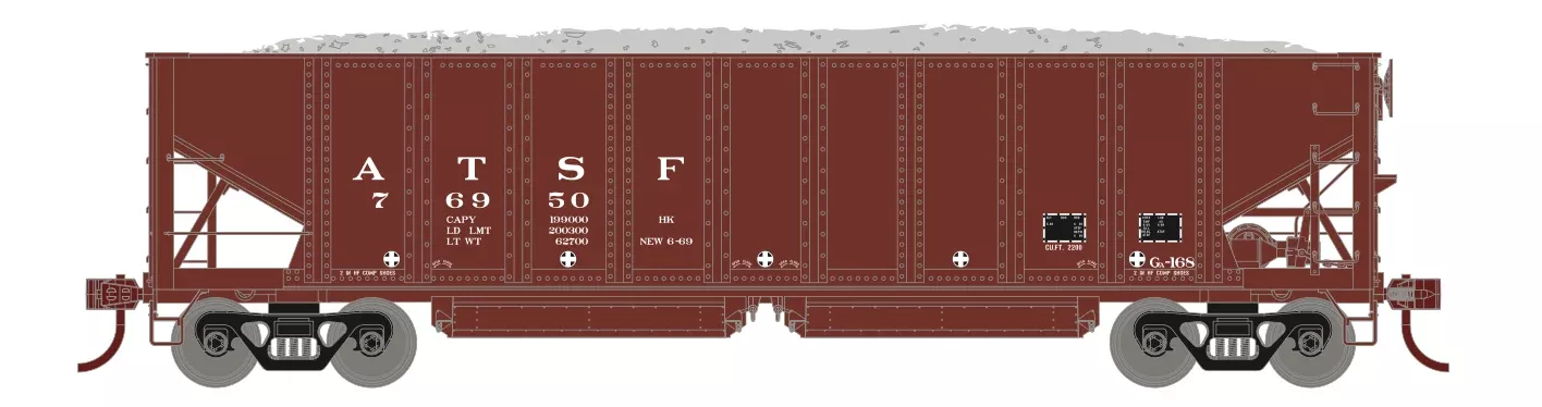 Athearn 7633 HO Scale 40' Ballast Hopper Santa Fe ATSF 76950