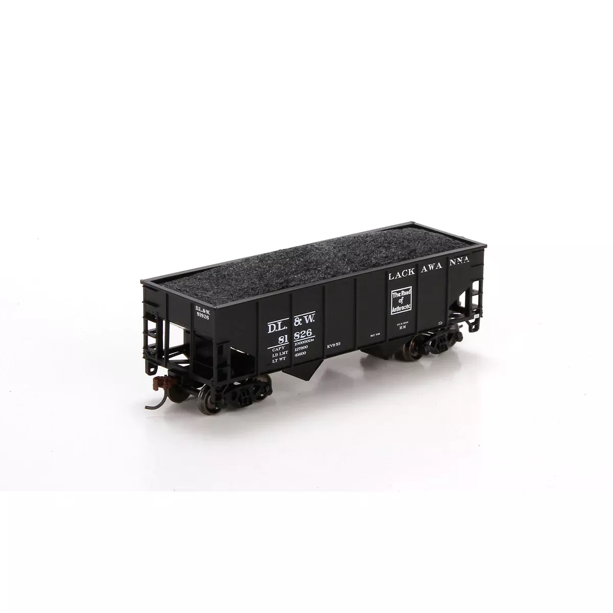 Athearn 79509 HO Scale 34' 2 Bay Open Hopper Lackawanna DL&W 81826