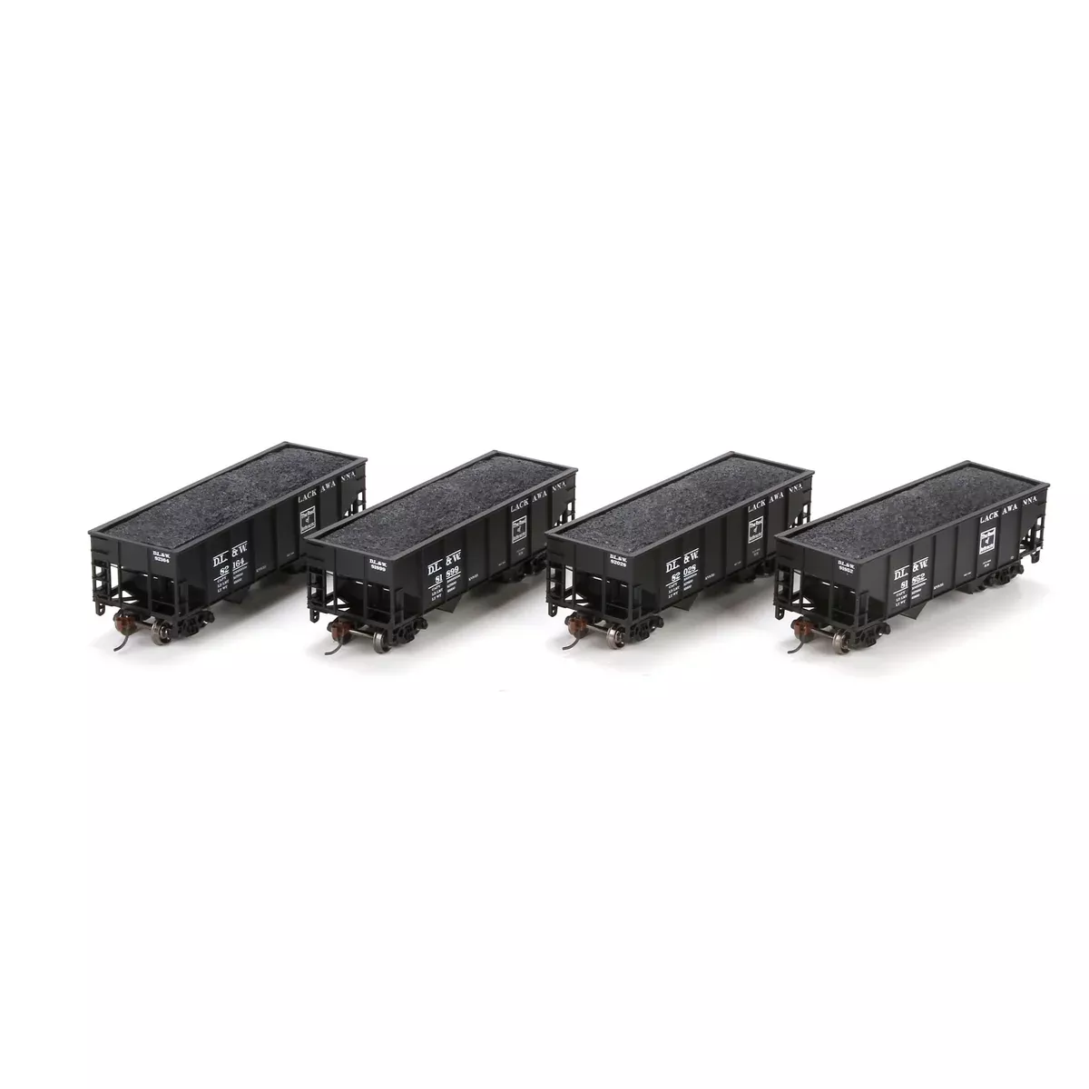 Athearn 79510 HO Scale 34' 2 Bay Open Hopper 4 Pack Lackawanna DL&W #1