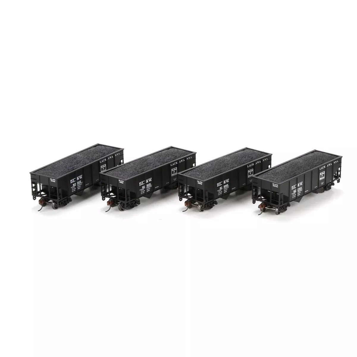 Athearn 79511 HO Scale 34' 2 Bay Open Hopper 4 Pack Lackawanna DL&W #2