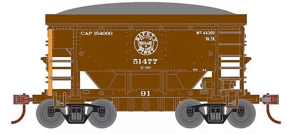 Athearn 87063 HO Scale 24' Taconite Ore Car 4 Pack DM&IR #2
