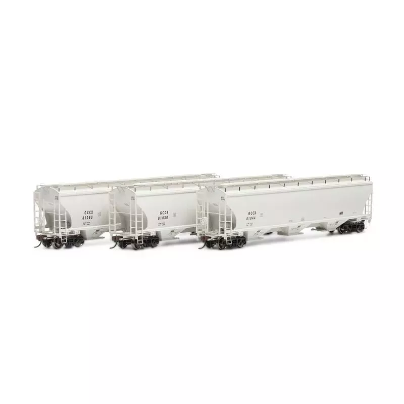 Athearn Genesis 97166 HO, Trinity Covered Hopper, 3-Pack, General American Marks Co, GCCX