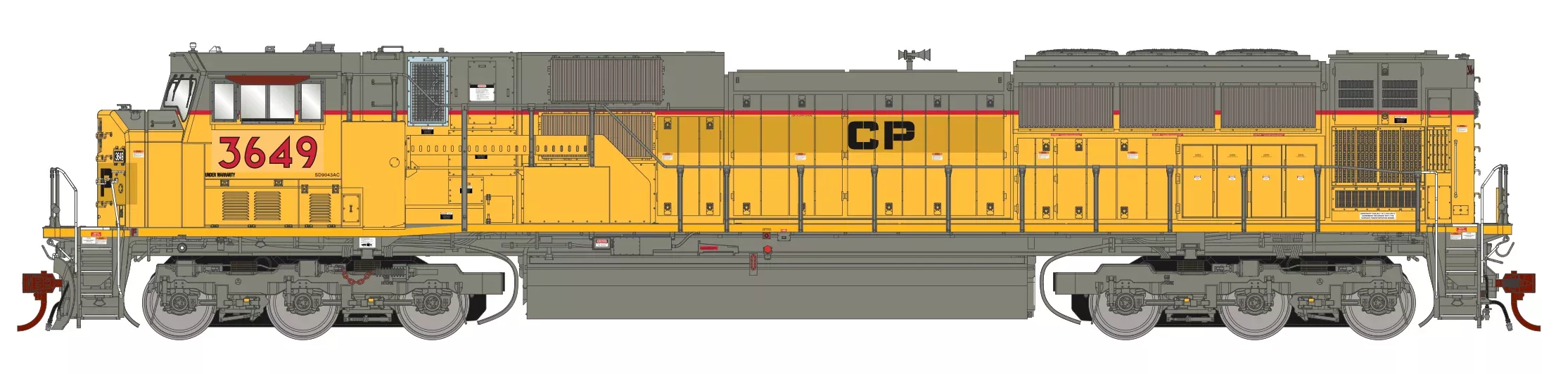 Athearn Genesis G27280 HO Scale EMD SD90MAC ex-UP Canadian Pacific CP 3649