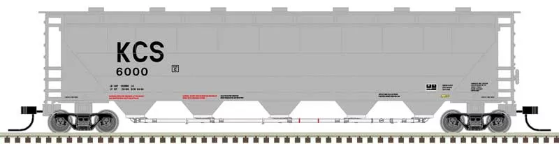 Atlas 50005681 N Scale Trinity PD5000 Covered Hopper Kansas City Southern KCS 6007