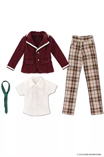 AZONE Pic291-Bdw 1/12 Picco Neemo Boys School Set 2 Burgundy & White