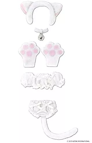 AZONE Pic305-Wht 1/12 Picco Neemo Fluffy Kitty Set White