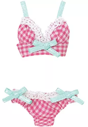 AZONE Pic313-Pnk 1/12 Picco Neemo Gingham Bra And Panty Set Pink