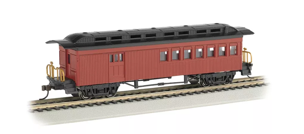Bachmann 13502 HO Scale 1860's Old Time Passenger Combine Red Unlettered