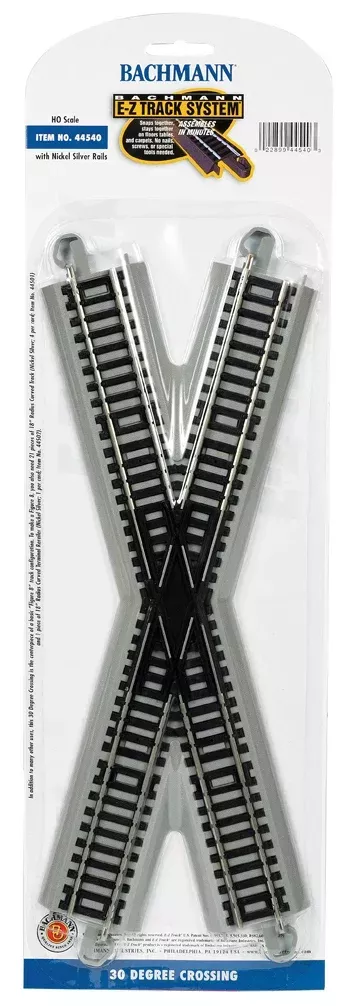 Bachmann 44540 HO Scale E-Z Track 30 Degree Crossing