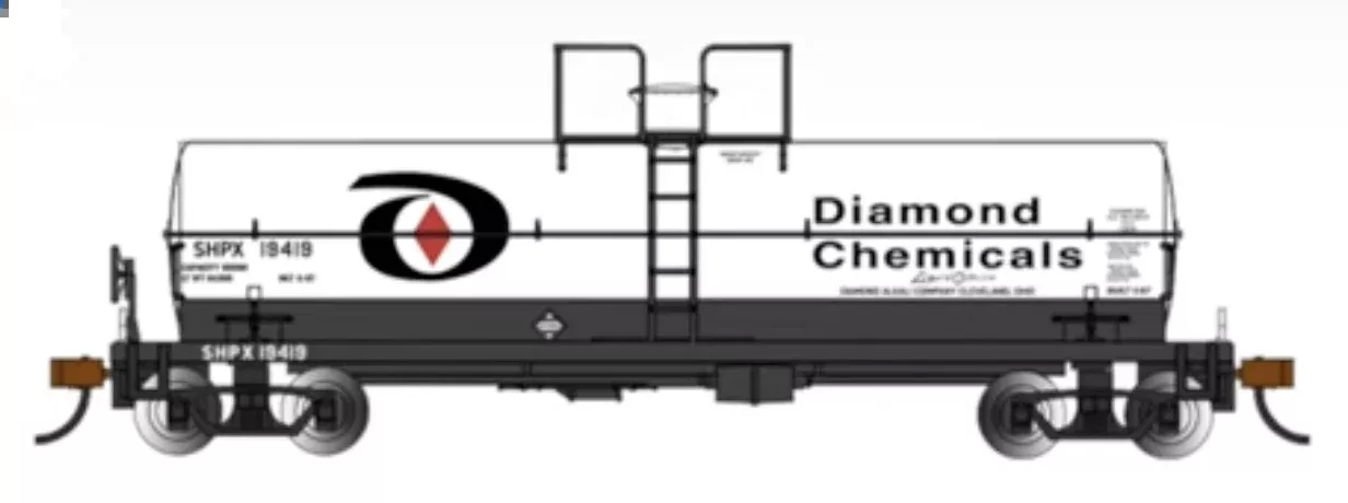 Bachmann 75801 HO Scale Chemical Tank Car Diamond Chemicals SHPX 19419