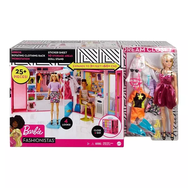 Barbie Mirror Rotating Clothing Rack Workstation Playset