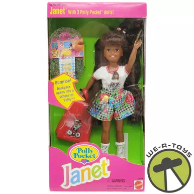 Barbie Polly Pocket Janet Doll with 3 Polly Pocket Dolls 1994 Mattel #12984 NEW