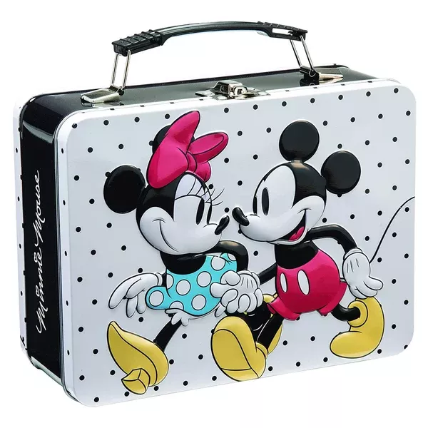Bioworld Disney Mickey And Minnie Mouse Metal Lunch Tin Box