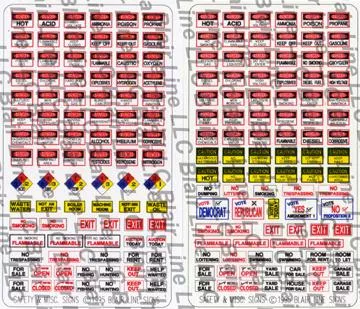 Blair Line 152 HO Scale Storefront & Advertising Signs Safety, Warning, Misc