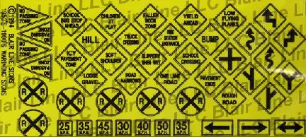 Blair Line 6 N Scale Highway Signs Warning Signs #2