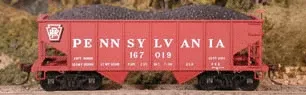 Bowser 56819 HO Scale GLa 2 Bay Open Hopper Kit Pennsylvania "Shadow Keystone" PRR 167019
