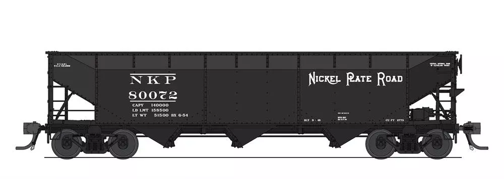 Broadway Limited Imports 7375 HO Scale AAR 70 Ton Triple Hopper Nickel Plate Road NKP