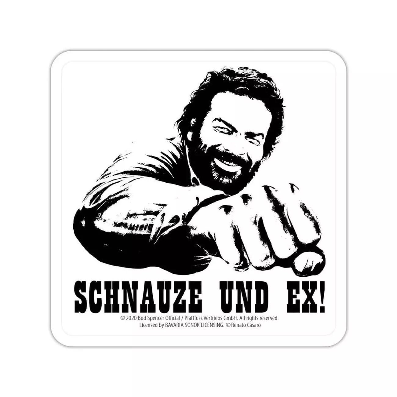 Bud Spencer Metal Beer Coaster Schnauze und Ex 10 x 10 cm