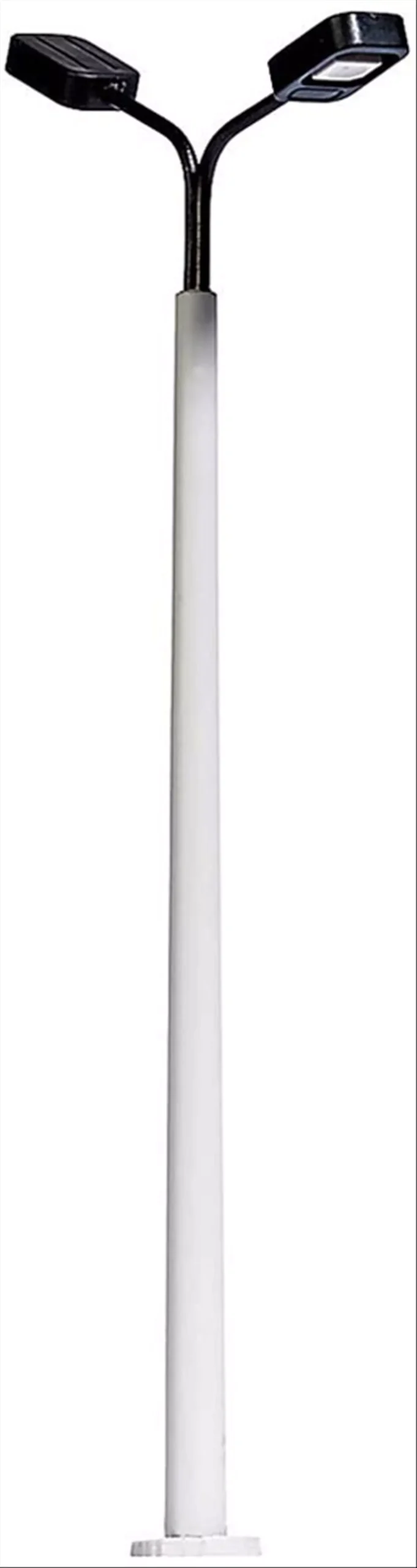 Busch 4139 HO Scale Concrete Double Streetlight, LEDs